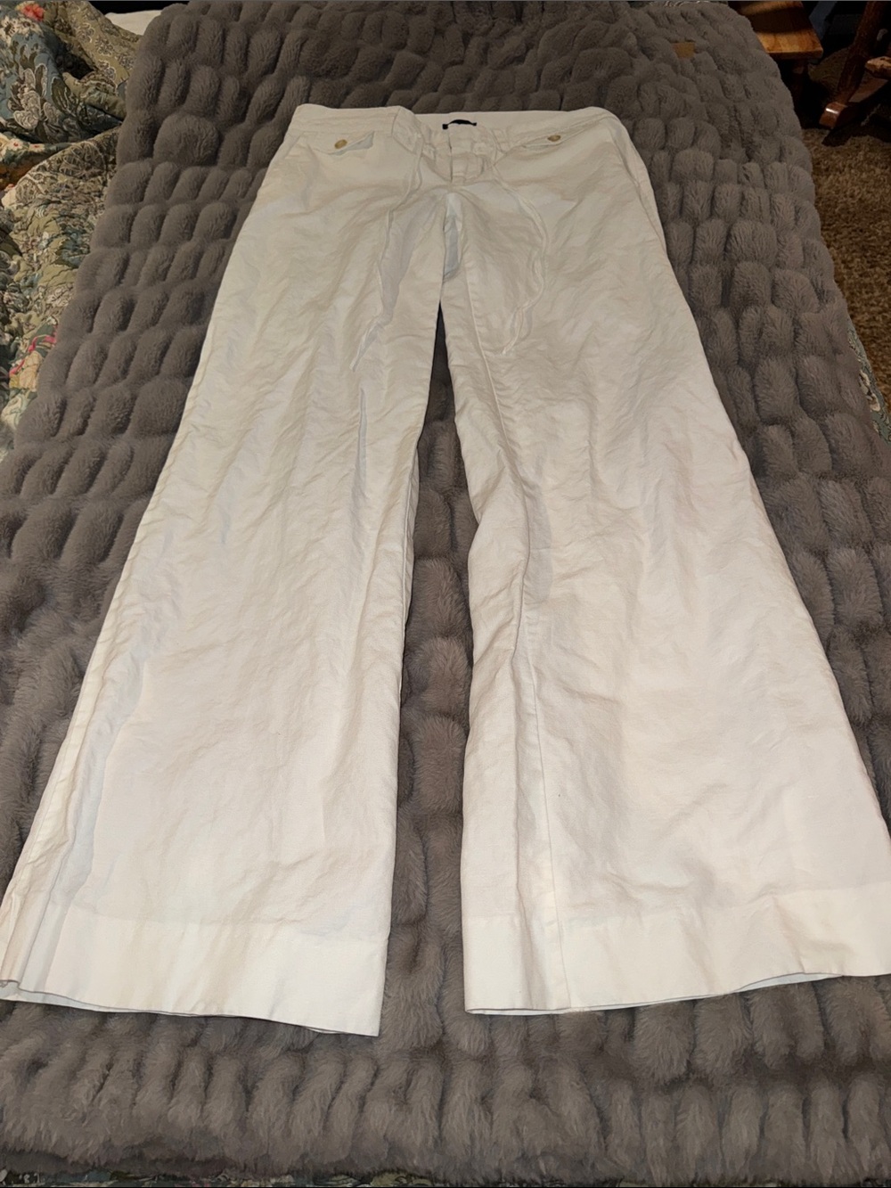 Gap White Wide-Leg Jeans for Women-Drawstring Closure